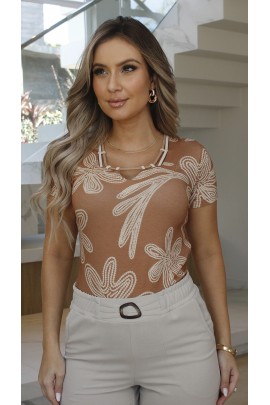034367 - Blusa Manga Curta Estampada